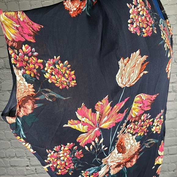 Umgee Floral Spring Bloom Cocoon Kimono Long Cardigan Wrap oversized Navy sz M/L - Picture 8 of 16